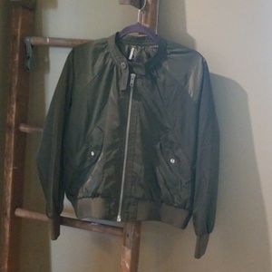 Free People Army Green Bomber